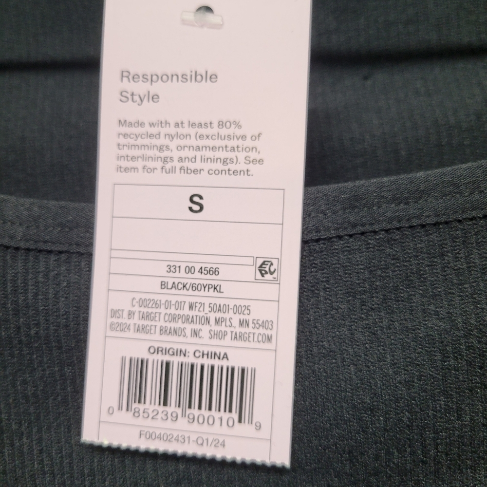 Wild Fable Womens Ribbed Square Neck Line Crop Top Black NWT - Picture 2 of 5